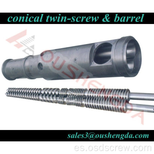 Tornillo extrusor de plástico doble 65/132 y barril para PVC reciclado